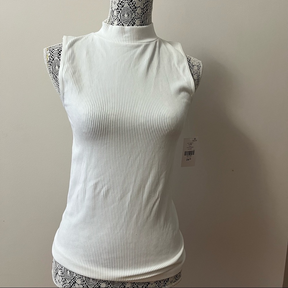 White mock neck
